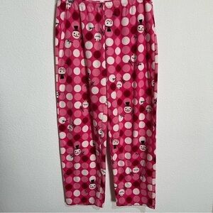 Hue Pink Snowman  Holiday Christmas Fleece PJ Bottoms Sleepwear Lounge Pants XL